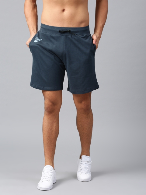 

HRX by Hrithik Roshan Men Blue Solid Regular Fit Sports Shorts