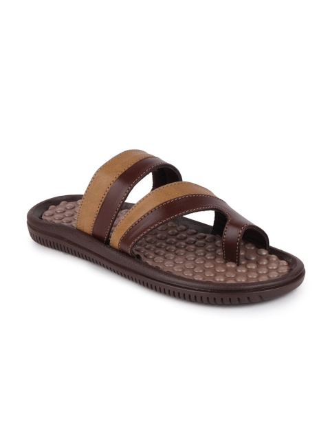 

FAUSTO Men Brown PU Comfort Sandals