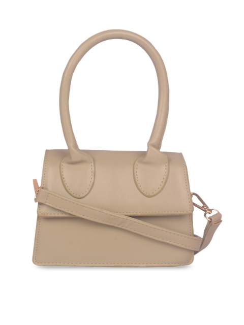 

Bagkok Women Beige Solid PU Structured Handheld Bag