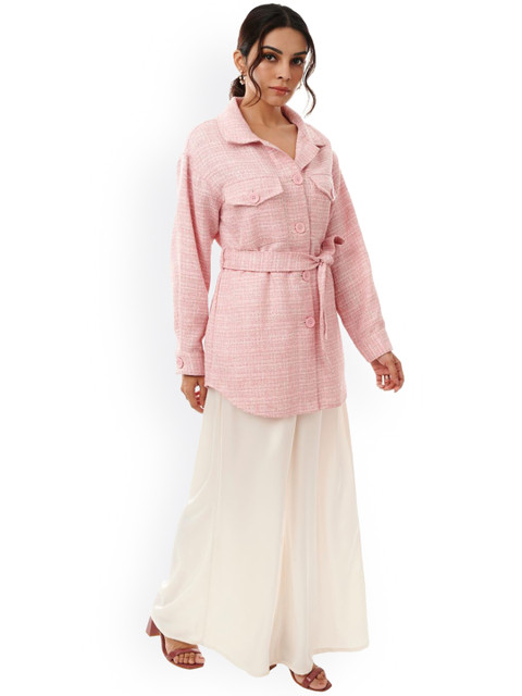 

Style Island Women Pink Lightweight Longline Duster Jacket