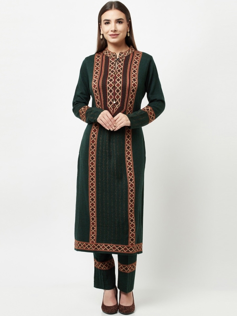 

Knitstudio Women Green Kurta with Trousers