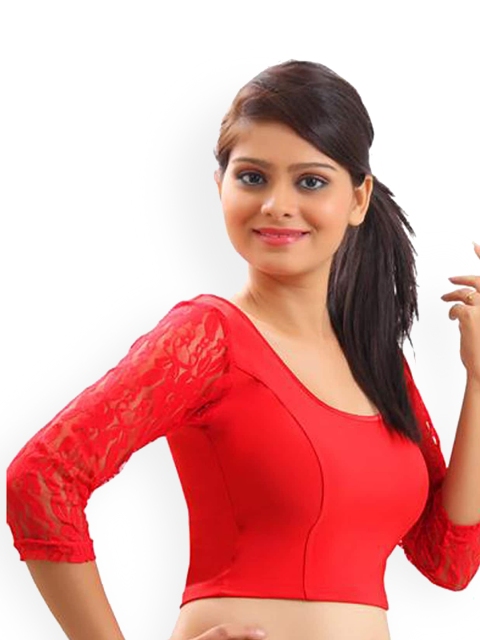 

SALWAR STUDIO Women Red Solid Saree Blouse