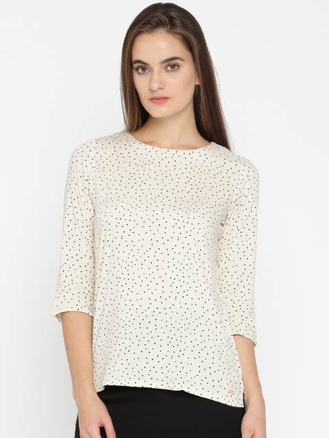 

Park Avenue Woman Cream-Coloured Printed High-Low Top
