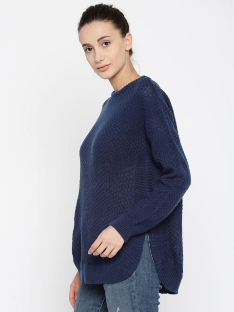 

Pepe Jeans Women Navy Blue Solid Pullover