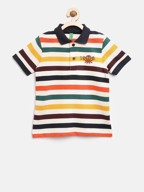 

United Colors of Benetton Boys Multicoloured Striped Polo Collar T-shirt, Multi