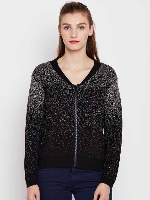 

Pepe Jeans Women Black & Grey Self-Design Cardigan