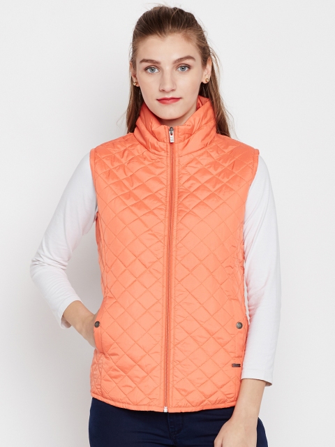 

Pepe Jeans Women Orange Solid Quilted Jacket