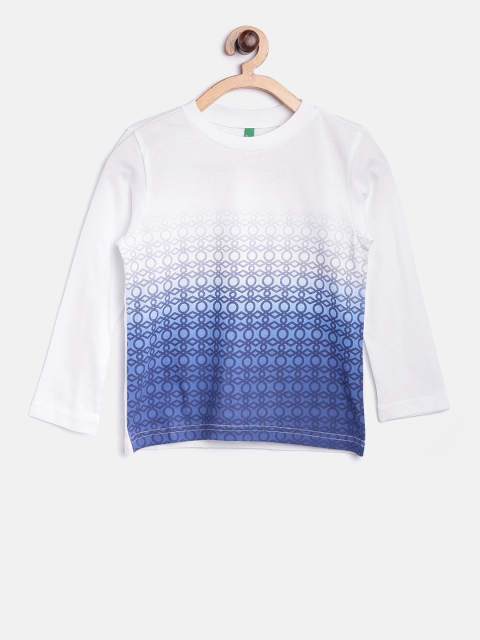 

United Colors of Benetton Boys White Printed Round Neck T-shirt