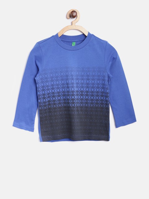 

United Colors of Benetton Boys Blue Printed Round Neck T-shirt