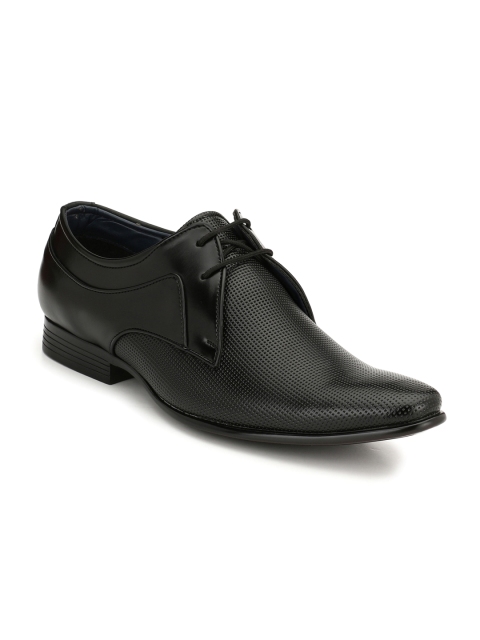 

Azzaro Black Men Black Textured Formal Shoes