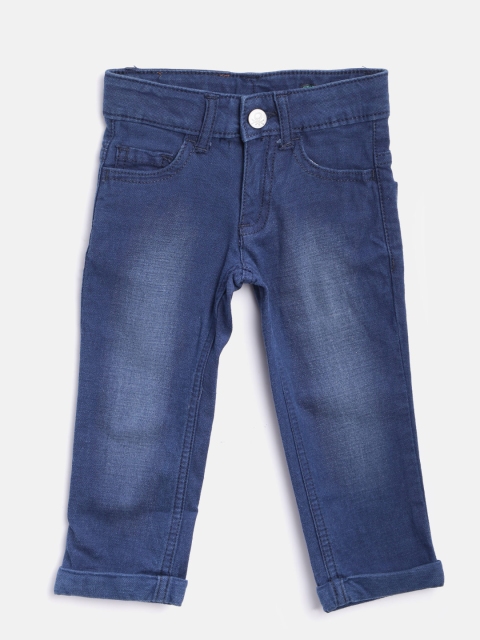 

United Colors of Benetton Boys Blue Slim Fit Mid-Rise Clean Look Stretchable Jeans