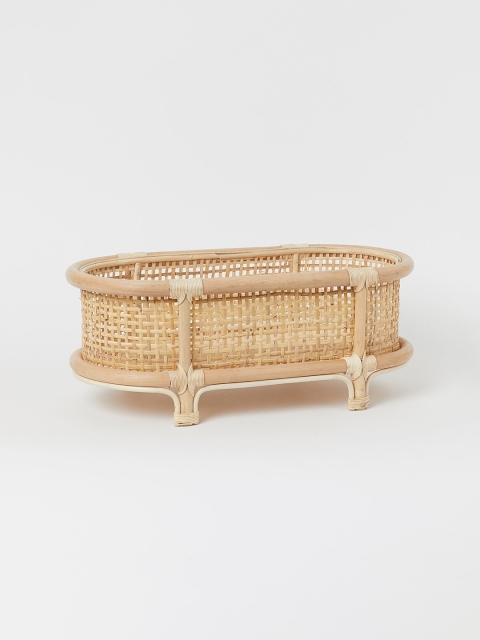 

H&M Beige Oval Rattan Plant Stand