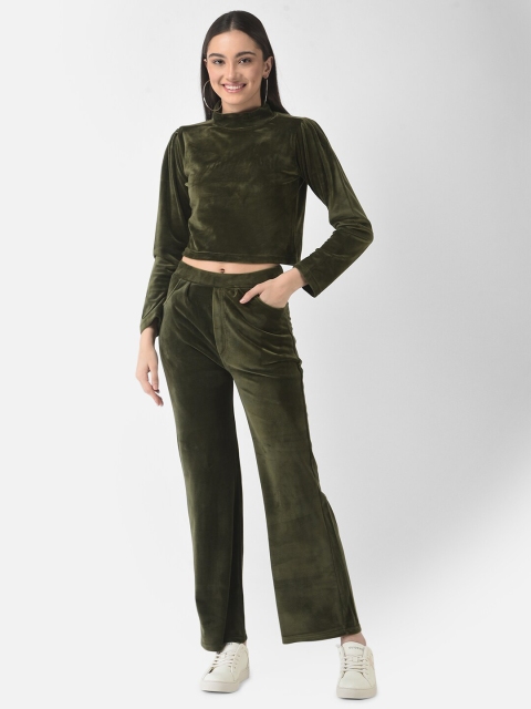 

FNOCKS Women Green Top with Palazzo Co-Ords Set