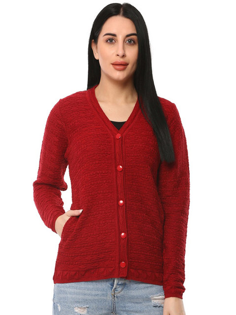 

GLAMAZE Women Red Cardigan
