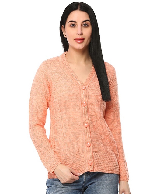 

GLAMAZE Women Orange Cardigan