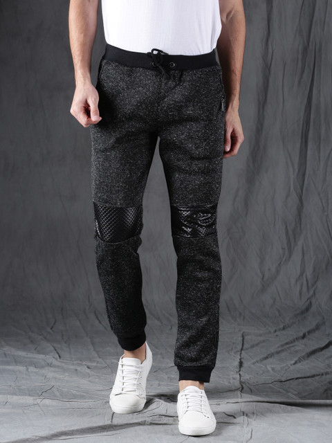 

WROGN Men Charcoal Slim Fit Self Design Joggers