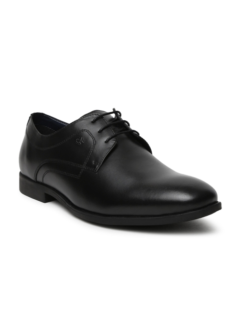 

Arrow Men Black Hobbs Leather Derby Shoes