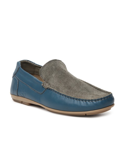 

U.S. Polo Assn. Men Grey & Blue Eric Leather Driving Shoes