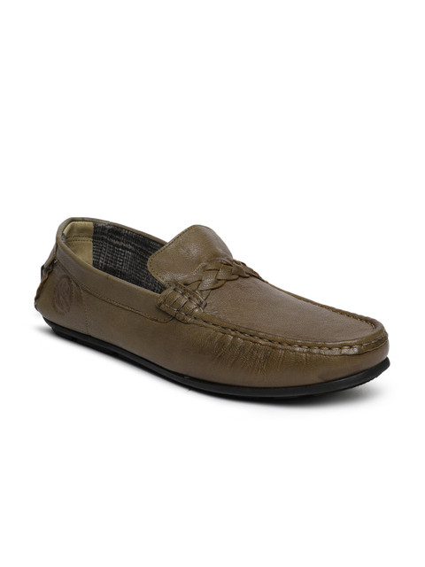 

U.S. Polo Assn. Men Olive Green Leather Driving Shoes