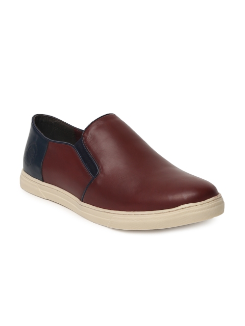 

U.S. Polo Assn. Men Maroon & Navy Paget Leather Slip-On Sneakers