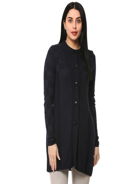 

GLAMAZE Women Navy Blue Longline Cardigan