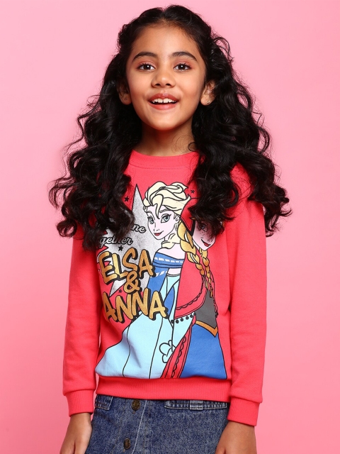 

BONKIDS Girls Coral Pink Elsa & Enna Relax Sweatshirt