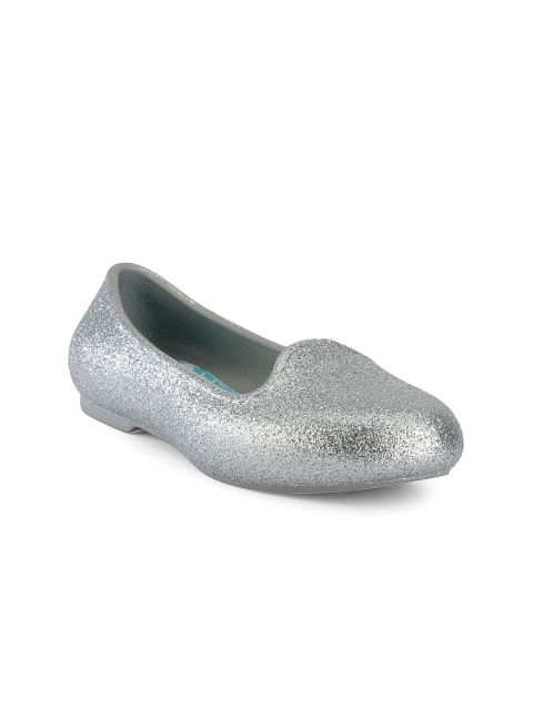 

Crocs Eve Girls Silver-Toned Ballerinas