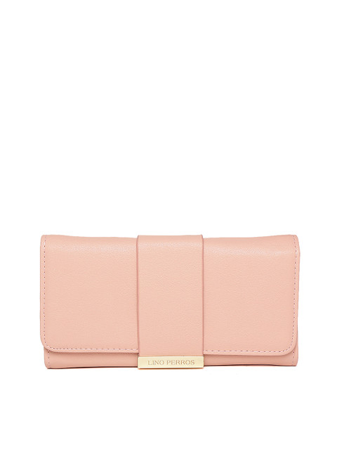 

Lino Perros Women Pink Solid Three Fold Wallet