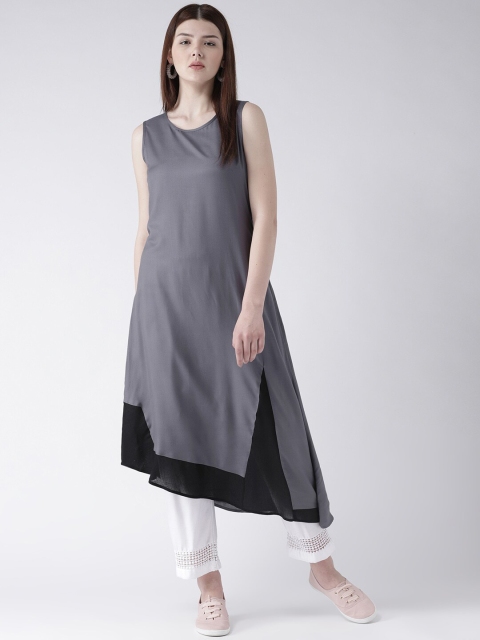 

DODO & MOA Women Grey Solid Kurta