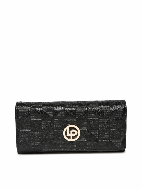 

Lino Perros Women Black Textured Threefold Wallet