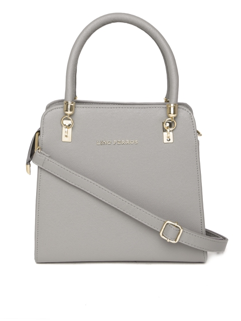 

Lino Perros Grey Solid Handheld Bag with Sling Strap
