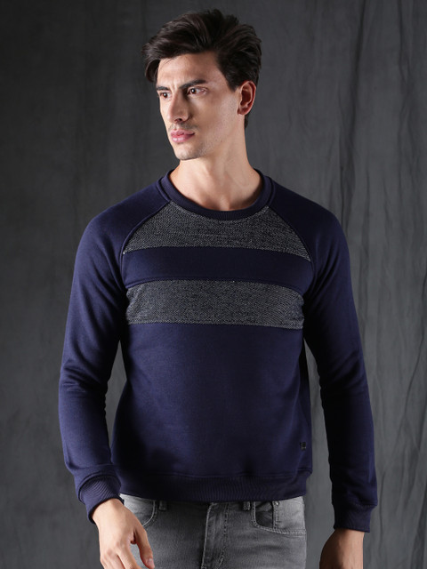 

WROGN Men Navy Blue Sweatshirt