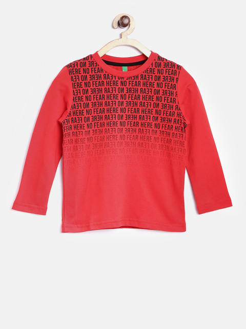 

United Colors of Benetton Boys Red Printed T-shirt