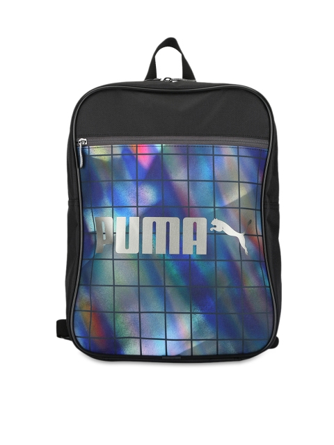

Puma Unisex Black & Blue Graphic Campus Backpack