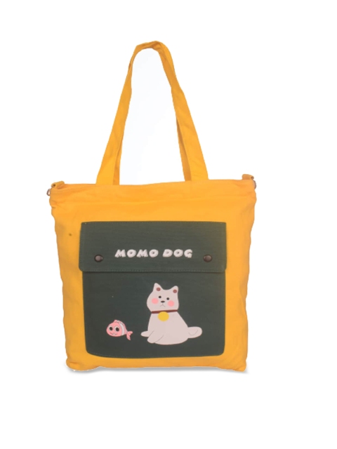 

Bagkok Yellow & Black Printed Oversized Shopper Tote Bag