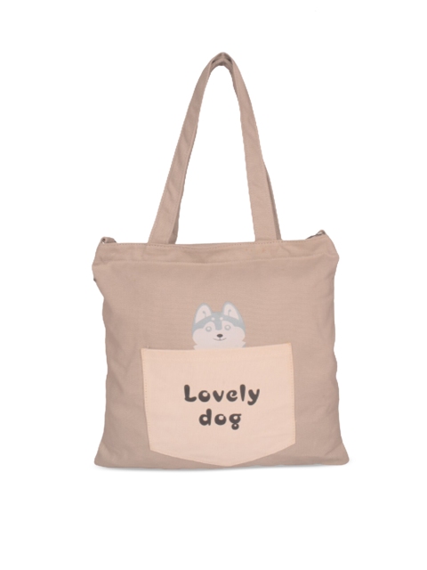 

Bagkok Beige Printed Shopper Tote Bag