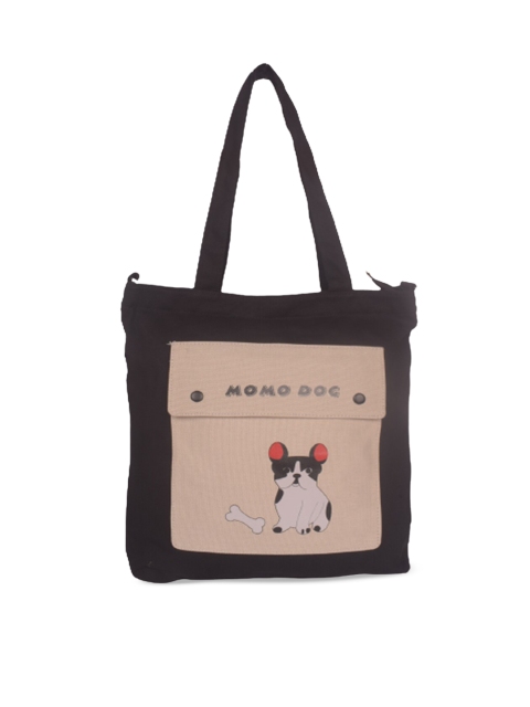

Bagkok Black Printed Oversized Shopper Tote Bag