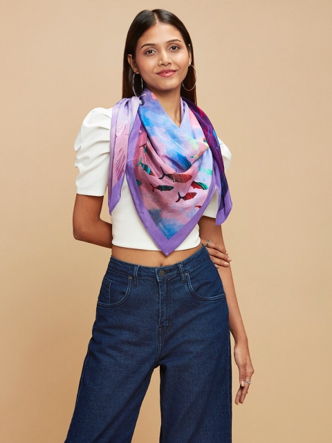 

navyasa Women Purple & Lavender Printed Scarf