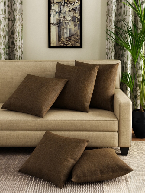 

HOUZZCODE Set of 5 Brown 16" x 16" Square Cushion Covers