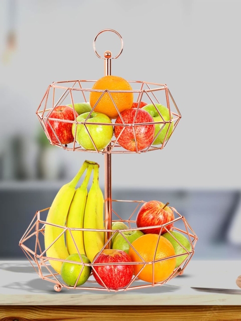 

REYIN Gold-Coloured Solid Fruit Organiser Basket