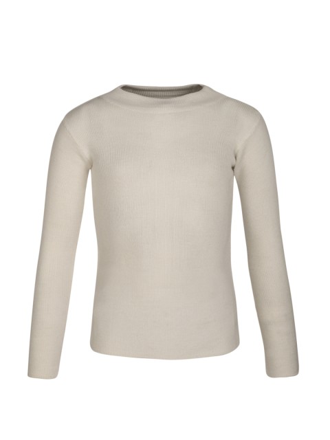 

Cayman Girls Off-White Solid Sweater