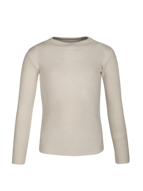 

Cayman Girls Off-White Solid Sweater