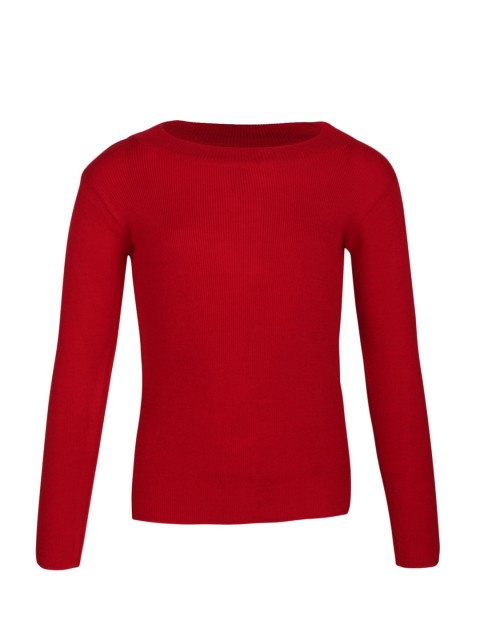 

Cayman Girls Red Solid Sweater