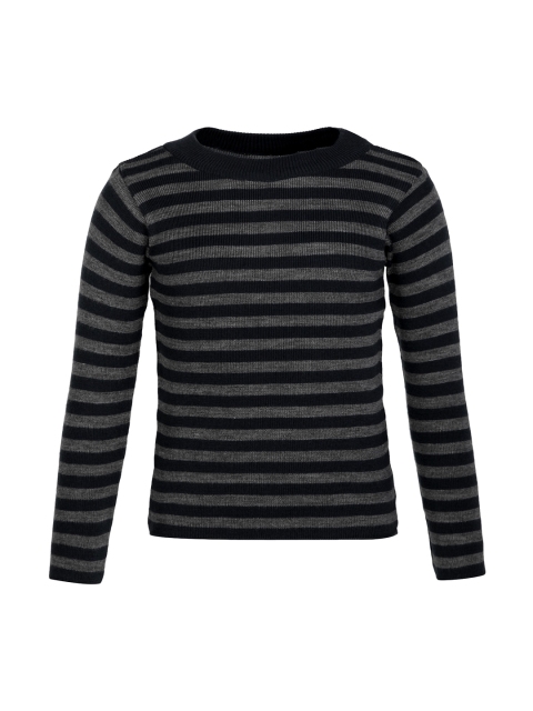 

Cayman Girls Black & Grey Striped Sweater