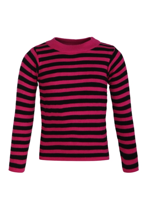 

Cayman Girls Pink & Black Striped Sweater