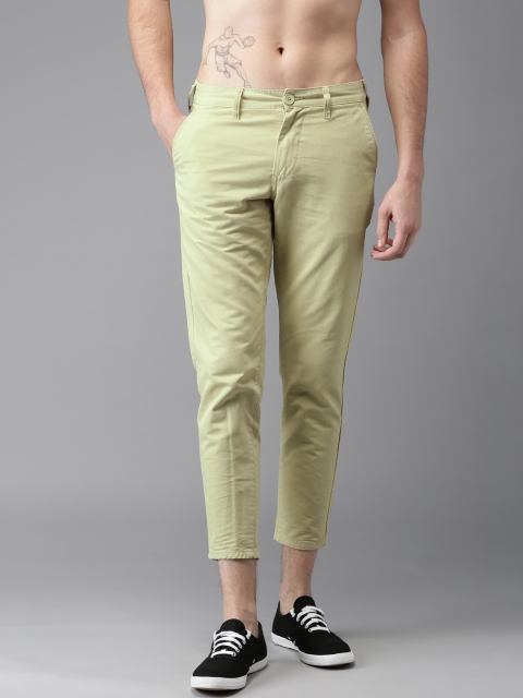 

Moda Rapido Men Green Slim Fit Solid Cropped Chinos