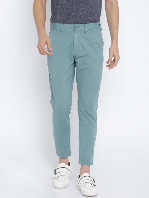 

Moda Rapido Men Blue Slim Fit Solid Cropped Chinos
