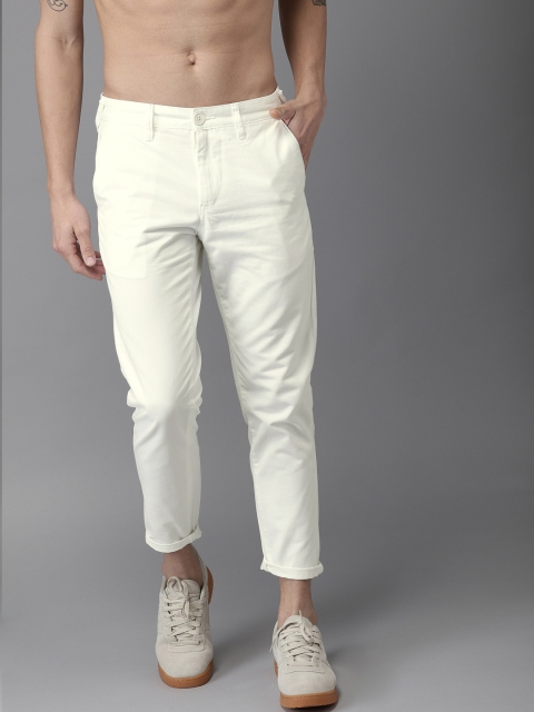 

Moda Rapido Men White Slim Fit Solid Cropped Chinos