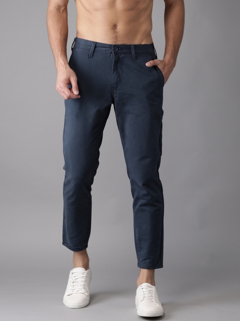 

Moda Rapido Men Blue Slim Fit Solid Cropped Chinos