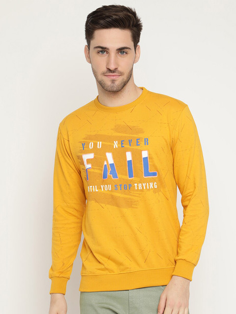 

V2 Value & Variety Men Mustard Printed Sweatshirt